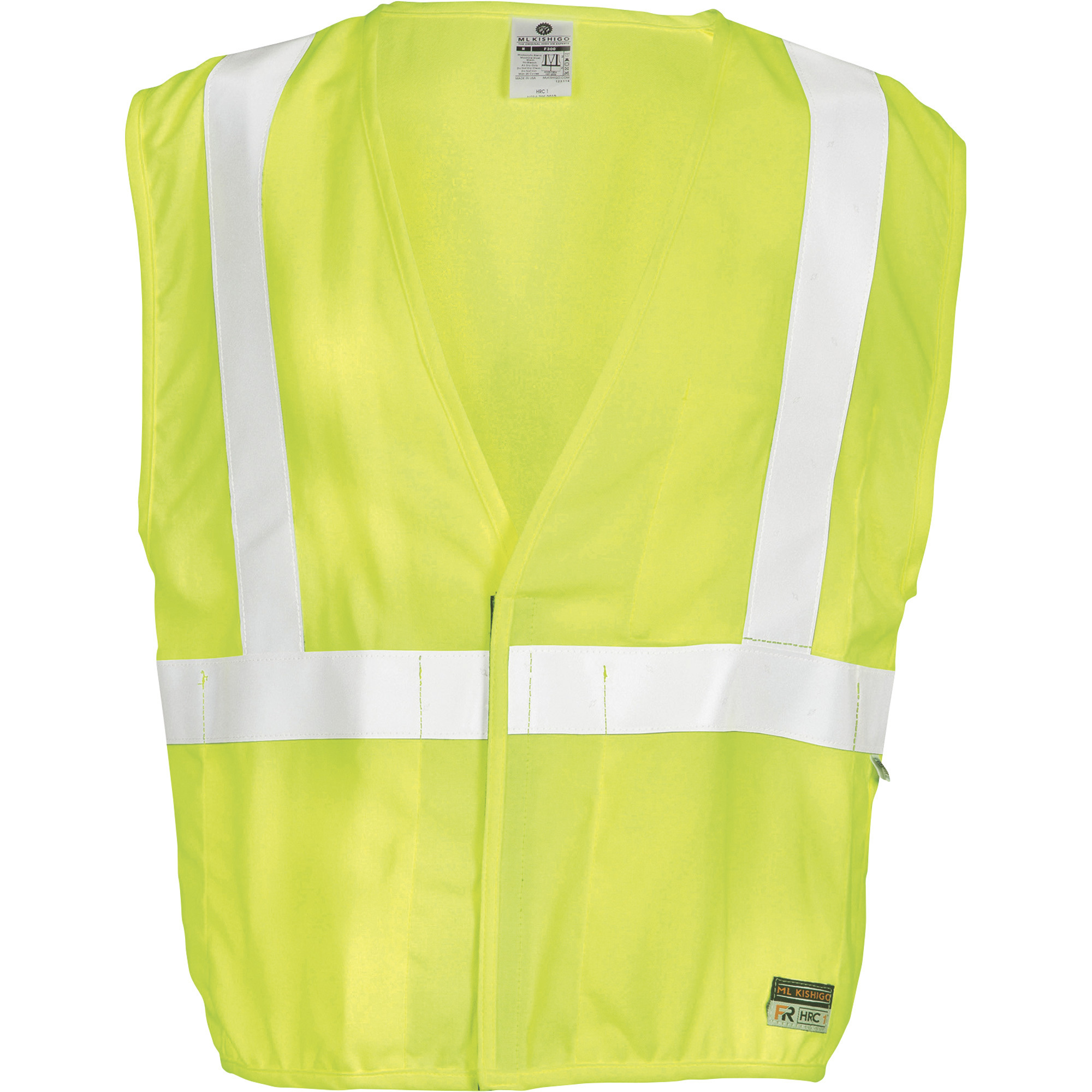 Kishigo Men's Class 2 High-Visibility Fire-Resistant Classic Mesh Vest, Lime, Model# FM300-M